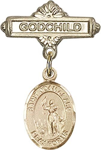 Детски икона Jewels Мания за талисман на Света жана д 'Арк и иконата Кръщелница | Детски иконата със златен пълнеж с талисман Света на жана