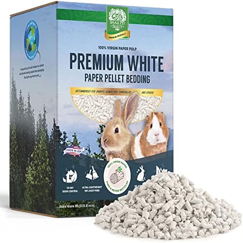 Small Pet Select - Висококачествена Бяла Вид на гранули за малки животни за клетките и тави за зайци, хамстери и морски Свинчета - Леки хартиени топчета с контрол на миризма
