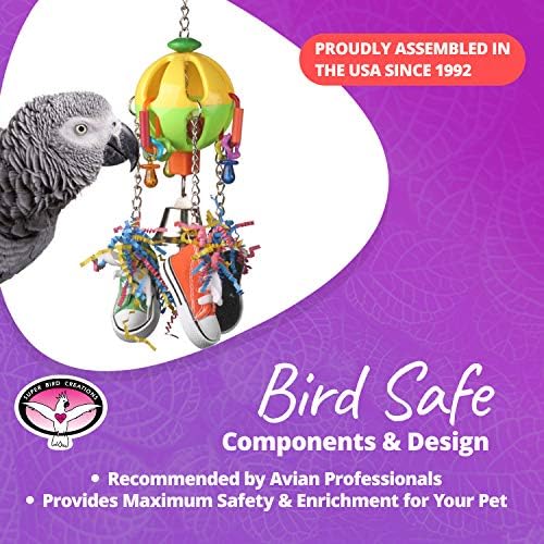 Супер Bird Creations SB1105 Играчка-птица с Ударните топка, Среден / Голям размер Птици, 12 x 4