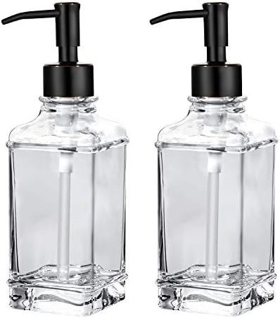 Опаковка сапун от 2 опаковки от Прозрачно Стъкло с дебелина 14 грама с Шариковым Помпа от Неръждаема Стомана, за многократна употреба Неръждаем