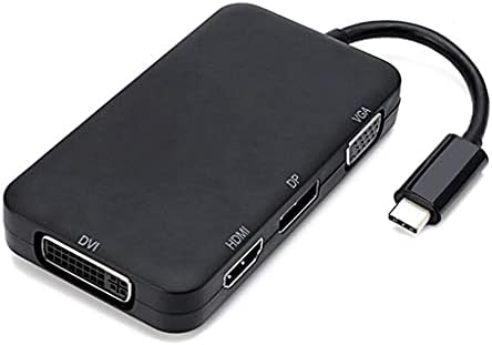 WJCCY 4-в-1 USB-C 3.1 Type C в DP, HDMI и DVI 4K VGA Многопортовый Кабел-Адаптер Преобразувател