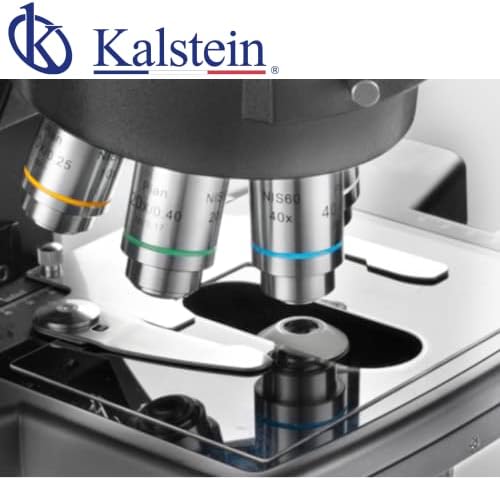 Лаборатория за Биологичен ръчно галогенный микроскоп Kalstein с автофокус, Низкорасположенными дръжки за управление и осветление ECO Function,