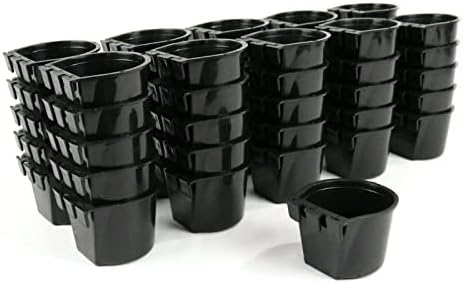 The РОП Shop | (Опаковка от 50 броя) Черни Чаши за клетки с ключалка на скоростния за животни, огороженных ограда и засадени в клетката