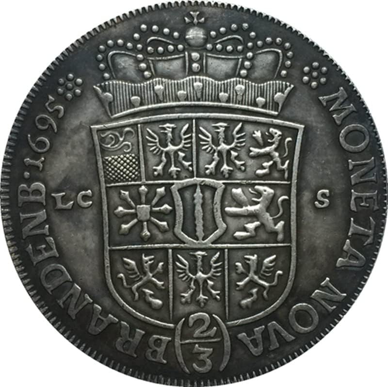 1695 Немски Медни Монети със сребърно покритие Антични Монети Събиране на Монети ръчно изработени подлежащи на выдуванию