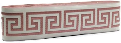 Дължина 16 Ярда Широк impi 2,67 инча Покритие розово и бежово тиксо в гръцки стил Жакард апликации за вашите Пердета Окантовочная лента