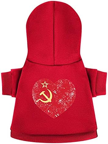 Най-забавната Звезда на СССР, Комунизма, Съветският Съюз Ретро Флаг на Печатни Домашни Любимци Качулати Кучета Гащеризон