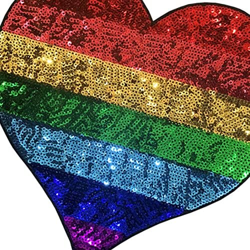 Locomo Голямо ЛГБТ Сърцето, Пришитое Желязо, Нашивка, Пайети, Дъгата Цвят, Гордостта на Гейовете и Лесбийките, Дамски Дрехи, Сако,