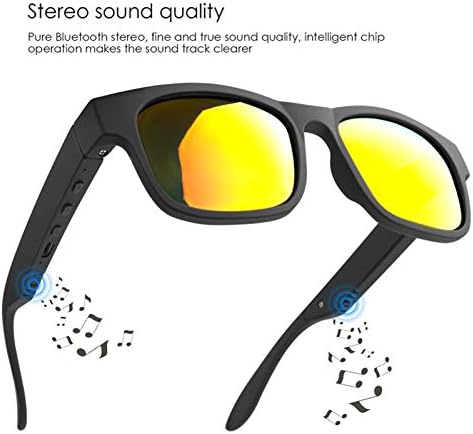 Умни очила GELETE, Безжични Слънчеви очила с Bluetooth, Музика с отворени уши и високоговорител, за мъже и жени, Поляризирани лещи, Водоустойчив IP4, За свързване на мобилни т