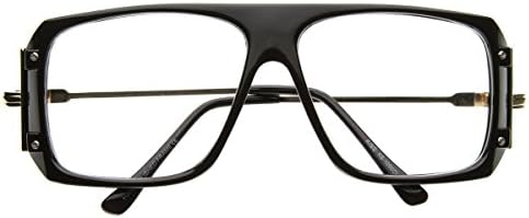 Очила с квадратни прозрачни лещи в ретро стил (черна)