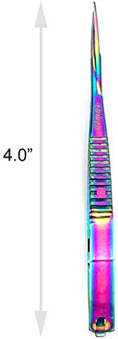 Мини-Ножици за бродиране - Титанов Извити ножици 4.0 - Немска Неръждаема стомана, Направо върха на ножица за нарязване на конци - С Уникален ръба