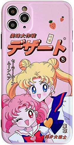 KimZOZkoala за iPhone 11 Pro Max Калъф, Кавайный Калъф от Японски Аниме с Модел Sailor Moon, Естетичен Калъф за Сладко Момичета, Защитен
