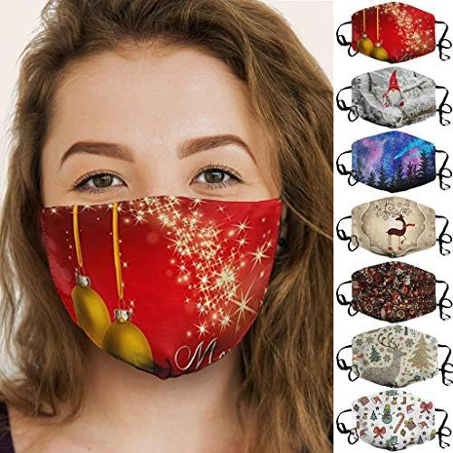 Многофункционална Дишащи маска за лице с Коледните принтом PENATE за повторна употреба -Доставка от САЩ.