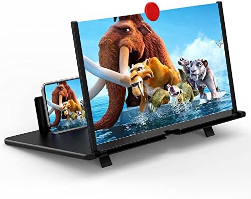 16 Екранна лупа за мобилен телефон - Лупа на екрана на проектора HD 3D за мобилни телефони за филми и игри – Сгъваема поставка за телефон