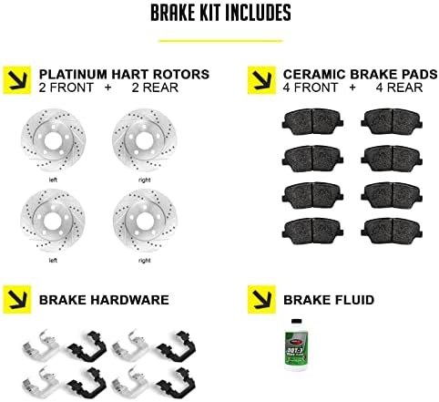 Комплект / типът на Задните спирачки и ротори Hart Brakes |Размерът на Задните Спирачни накладки| Спирачни Ротори и подложки