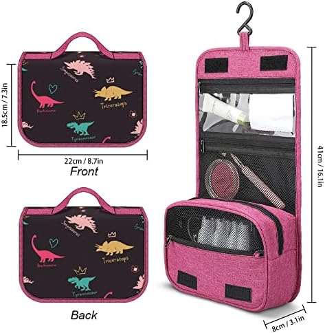Чанта за Тоалетни принадлежности с Модел на Динозавър за Момичета, Подвесная Пътна Косметичка, Водоустойчив Косметичка