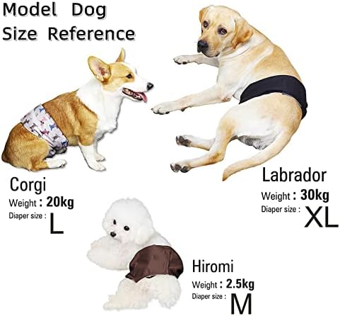 Пере Пелени за мъжки кучета (6 опаковки), за Многократна употреба Трайни Бандажи за корема мъжки кучета (XL-талия 23,6 ~ 27,5 инча)