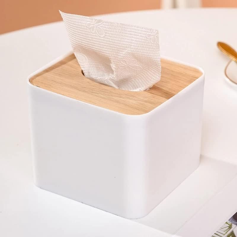 CZDYUF Творчески Дървени кутии за салфетки Здрава Хартиена кутия в изчистен Стил Квадратна кутия за салфетки (Цвят: E, Размер: