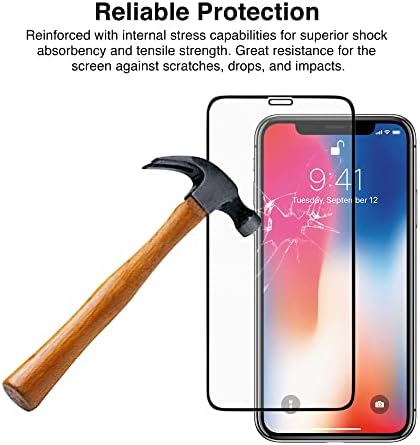 Защитно фолио BoxWave, което е съвместимо с Apple iPhone XR (Защитно фолио за екрана от BoxWave) - ClearTouch Glass Ultra, защитен слой от закалено стъкло 9H с цвят на рамката - Черно jet black