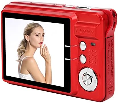 Дигитална камера с 8-кратно увеличение Vifemify, Дисплей, 5 Mp 2,7 инча, Максимална Поддръжка на карти с памет 32 GB, Вграден микрофон, Мини Цифров фотоапарат (червен)