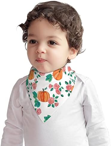 Аугенштерн Памучни Бебешки Лигавници Тиква Рози Акварел Детска Кърпа Лигавници За Никнене На Млечни Зъби Хранително-Вкусовата