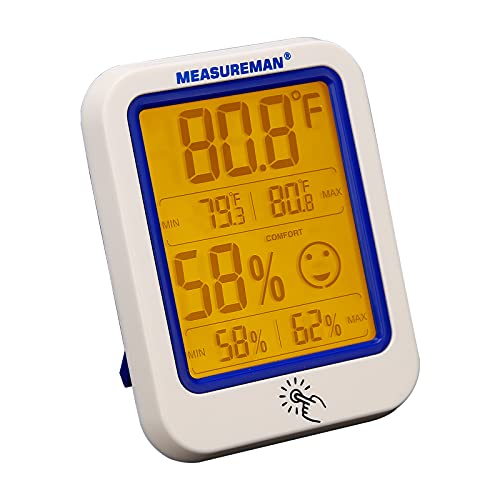 М Дигитален Термометър, Влагомер Сензор Макс/Мин Влажността В Помещението Измерване на Температурата на Монитор с Подсветка на