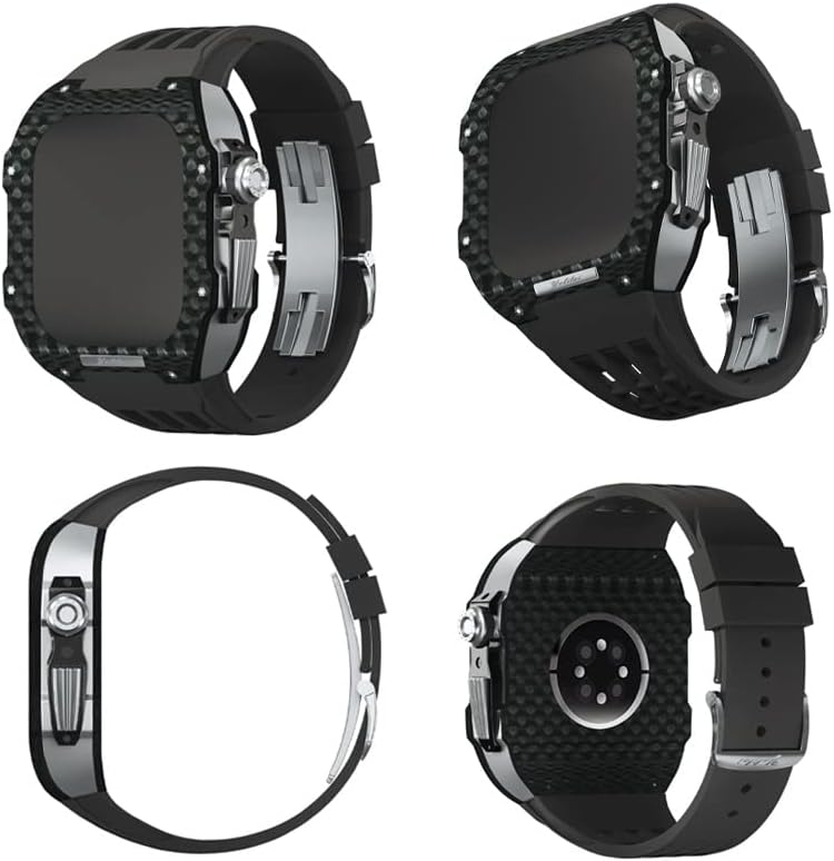 Най-новият лек калъф от въглеродни влакна ZEDEVB + каишка от тефлон, за Apple Watch 8/7/6/5/4 серия, взаимозаменяеми каишка, За iwatch 44/45 мм, комплект за ъпгрейд на каишка за часовни