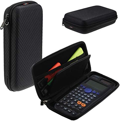 Твърд калъф за графичен калкулатор Navitech Black с чанта за съхранение, Съвместими с Casio FX-9860GII-LC-EH