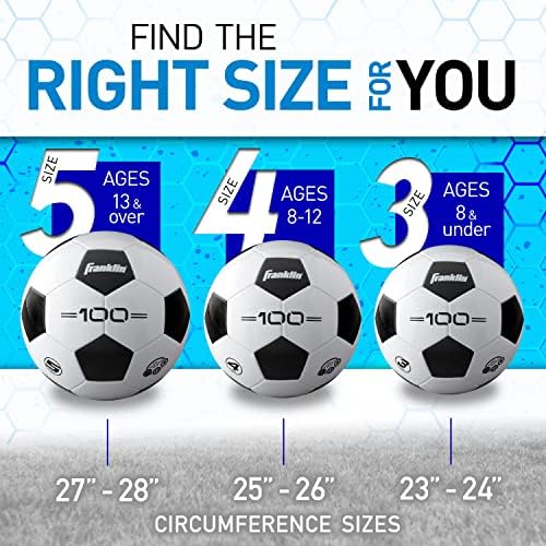 Футболни топки Franklin Sports - Състезание от 100 футболни топки за младежи и възрастни - Размер 3 Размер 4 Размер на
