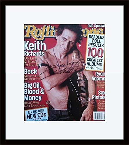 Автентичен автограф Кит Ричардс Rolling Stone в рамка със сертификат за автентичност