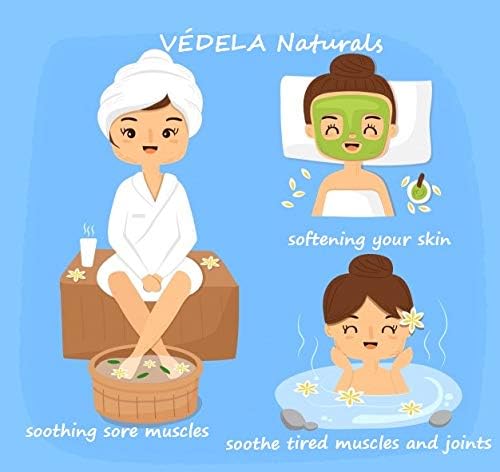 VÉDELA Naturals - Сол за вана - Розова сол за релакс и ароматерапия | за Облекчаване на мускулите, Облекчаване на ломоты | Сол за вана с