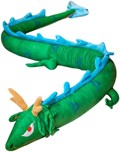 ELAINREN Многоцветен Китайски Дракон, Плюшен Реалистична възглавница за тяло под формата на Голям Динозавър, Реалистични Меки играчки
