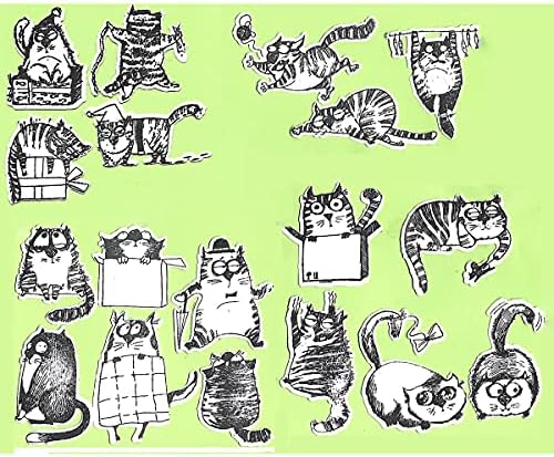 AZSG Мультяшные Котки Прозрачни Печати направи си САМ Scrapbooking Производство на Декоративни Картички Фото албум Занаяти Силиконов