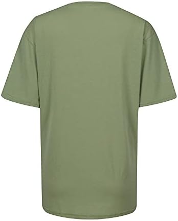 Ризата на Деня на Св. Патрик за Жени, Върхове с Трилистником, широки Ризи с Принтом Детелина, Блуза с Къс Ръкав и Кръгло Деколте, Тениски