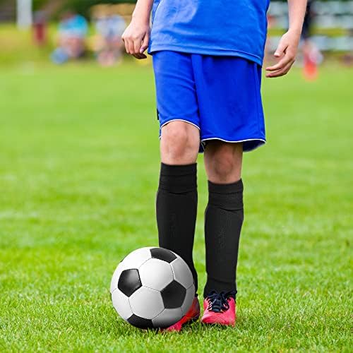 6 Чифта Детски, юношески футболни визии на прасеца със защитни ръкави Футболни гербове на долната част на крака, Защитно футболно облекло