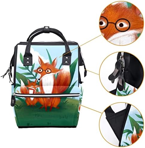 Чанта за Памперси Fox Dad и Little Fox Раница с Торби за Преобличане за Малки Момичета, Чанта за Майките, За Момчета