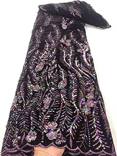 SELCRAFT Красива Фланелевая Плат в африка нигерия стил с блестящи бродирани пайети, Бархатное френската дантела/за вечерни рокли/Сватбена