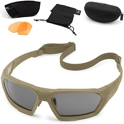Revision Military ShadowStrike Deluxe Vermillion Kit - Слънчеви очила за слънчеви бани със защита от замъгляване, Тактически Военни Балистични очила и очила за защита на очите