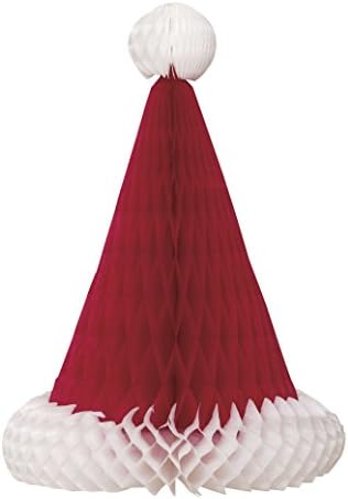 Уникална централната част на шапката на Дядо Коледа под формата на сот - 12 бр. | червено-бяло | 1 бр., многоцветен