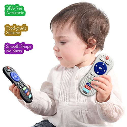 Силиконови Детски Играчки За никнене на млечни зъби, 2 опаковки Дистанционно Прорезывателя за бебето, Играчки за никнене на млечни зъби за Бебета 0-6 месеца, 6-12 Месец