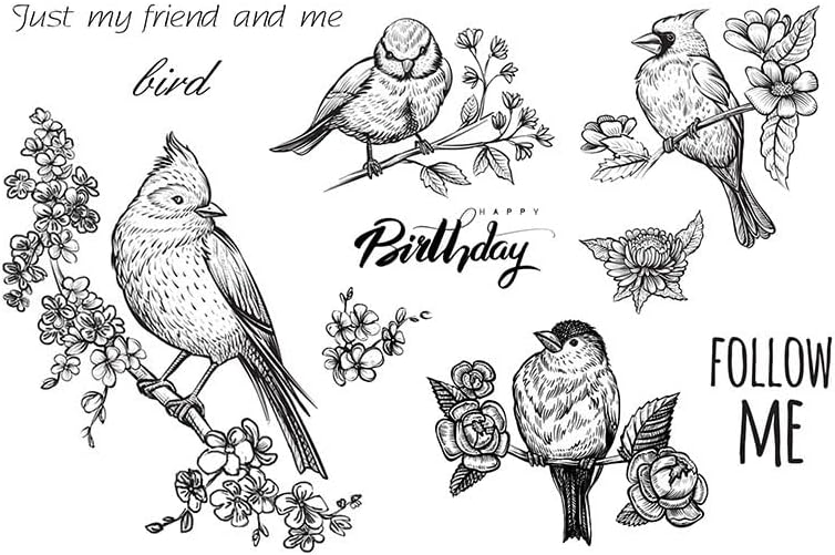 Птици Арбуя Прозрачни Печати Пролетни Цветя Листа На Рожден Ден Силикон Прозрачен Печат-Печати за Направата на Картички, Албум За Scrapbooking,
