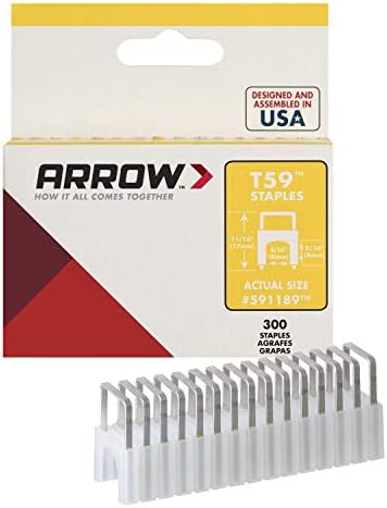 Задържане детайл Arrow 591189SS Скоби от естествена неръждаема стомана T59 размер 5/16 на 5/16 инча, прозрачни, 300 броя в опаковка