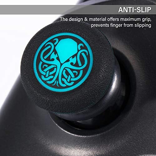 Удължителен кабел за джойстик Playrealm FPS и силиконов калъф за улавяне с печат, 2 комплекта за Xbox Series X / S и контролер за Xbox One (Cthulhu Abyss Blue)