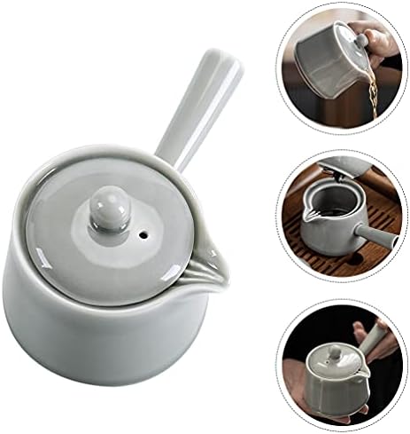 Hemoton Китайски Керамични Класически Infuser, Филтър-Цедка, Кана за Чай със Странична дръжка, Азиатска Кухня Стъклена Чаена Посуда, електрическа