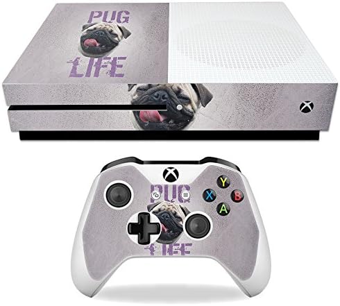 Корица MightySkins, съвместима с Microsoft Xbox One S - Pug Life | Защитно, здрава и уникална Vinyl стикер | Лесно се нанася,
