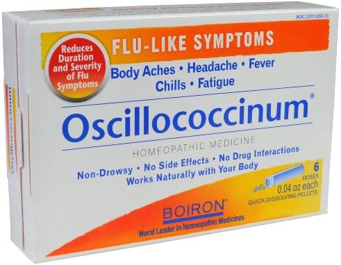 Boiron Oscillococcinum, 0,04 грама, 6 дози (опаковка от 2 броя), на Хомеопатичното лекарство от гриппоподобных симптоми.