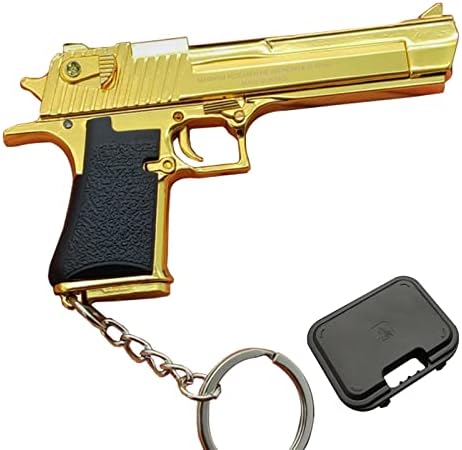 Aetygh Мини Моделиране Златен Подвижна Ключодържател за Пистолет с Подарък Скоростна PVC Ключодържател Раница Окачване