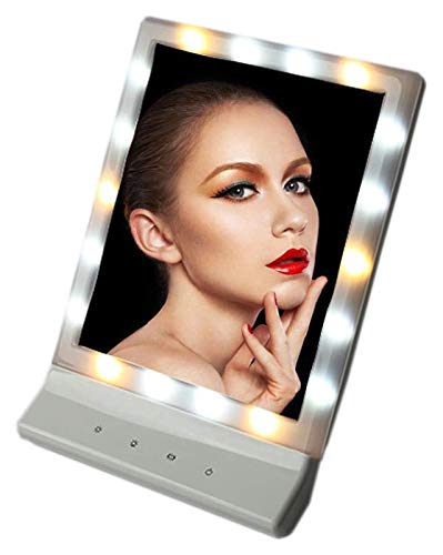 Огледало за грим YUESFZ - с подсветка, Десктоп Огледало, Стенно Огледало, Тоалетно Огледало, USB Захранване за Преносими Тоалетен