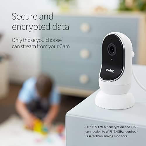 Owlet Cam Smart Baby Monitor - Видеоняня с висока разделителна способност камера, широкоъгълен обектив, аудио и фоновия звук, криптирани