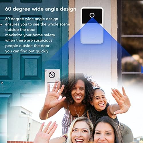 Dilwe Безжична WiFi Камера за Видеодомофон с перезвоном, вид на 60 ° Bluetooth Телефон и Видео Звънец Поддръжка на 2-полосного