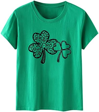 Звездна Облекло Лъки Grass Patten за Жени, Модни и Ежедневни Тениска с Къс Ръкав, Блузи, Дамски Ризи